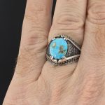 انگشتر مردانه نقره فیروزه نیشابور شجری - تصویر 2