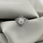 انگشتر  زنانه نقره عیار۹۲۵ رکاب ماشینی طرح لوزی فول نگین - Image 4