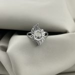 انگشتر  زنانه نقره عیار۹۲۵ رکاب ماشینی طرح پر خروس پیچ - Image 4
